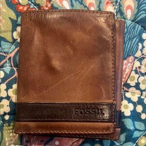Fossil Brown leather Quinn men’s wallet